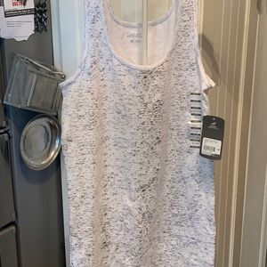 BCG‎ white with grey metallic activewear tank. NWT